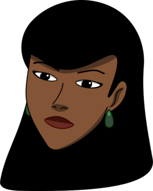 clip art clipart svg openclipart green black woman lady 人物 cartoon head female eye face hair scarf cover ear haircut earrings 剪贴画 卡通 绿色 草绿 女人 女性 黑色 女士 头发 毛发