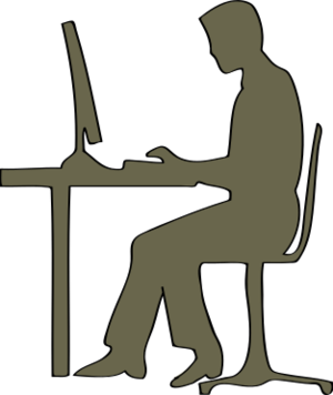 clip art clipart svg openclipart green black color computer work desk office man table male guy working chair seat workplace ergonomic 剪贴画 颜色 男人 绿色 草绿 计算机 电脑 男性 黑色 办公