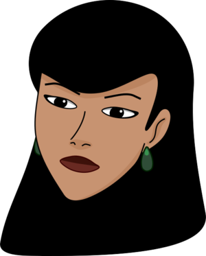 clip art clipart svg openclipart green black woman lady 人物 cartoon head female eye face hair scarf cover ear haircut earrings overed 剪贴画 卡通 绿色 草绿 女人 女性 黑色 女士 头发 毛发