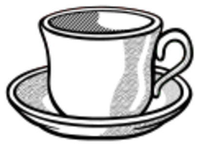 clip art clipart svg openclipart beverage black coffee cup mug line art white outline tea saucer wavy ceramic teacup tableware ea cup 剪贴画 线描 线条画 黑色 白色