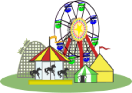 clip art clipart svg openclipart color wheel kids children circus fair lights big festival folk carnival ferris wheel merry go round roller coaster theme park fest ferris tents 剪贴画 颜色 小孩 儿童