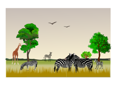 clip art clipart svg openclipart color nature 动物 birds animals giraffe trees zebra tanzania east africa zebras game reserve 剪贴画 颜色