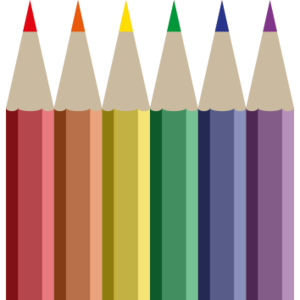 clip art clipart svg openclipart office school photorealistic rainbow pencil set paint coloured coloring six pencils pack crayon crayons 剪贴画 办公 学校