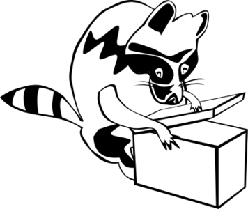 clip art clipart svg openclipart black 动物 white mammal box raccoon package unboxing 剪贴画 黑色 白色 哺乳类动物