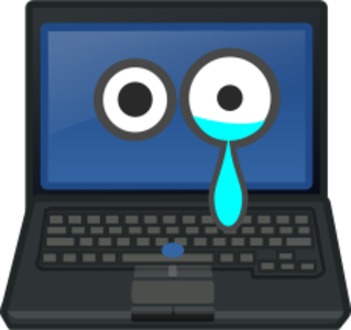 clip art clipart svg openclipart simple black grey computer cartoon outline funny desktop screen eye plastic cute comic laptop notebook eyes sad personification scared crying lonely netbook tear cotact 剪贴画 卡通 计算机 电脑 黑色 可爱 屏幕 显示屏 灰色