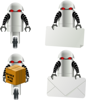 clip art clipart svg openclipart cartoon box card carton robot mail delivery different things 剪贴画 卡通 卡牌 卡片