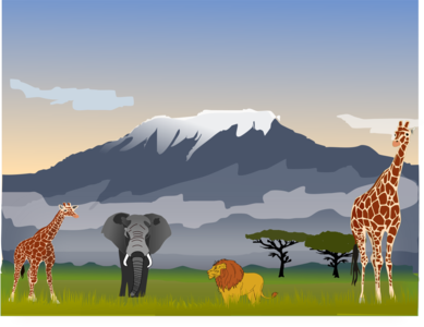 clip art clipart svg openclipart mountain scenery nature 动物 animals scene giraffe africa wild lion safari climbing tanzania east africa mount kilimanjaro tanyania lephant 剪贴画 场景 风景
