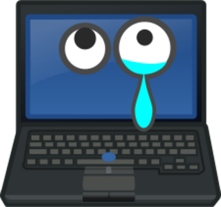 clip art clipart svg openclipart simple black grey computer cartoon outline funny desktop screen eye plastic look cute comic laptop notebook eyes sad personification scared looking up crying lonely netbook tear cotact 剪贴画 卡通 计算机 电脑 黑色 可爱 屏幕 显示屏 灰色