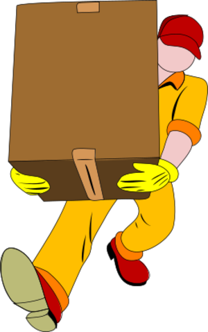 clip art clipart svg openclipart color work 人物 box man male delivery guy job huge carrying heavy package delivering cardboard parcel 剪贴画 颜色 男人 男性