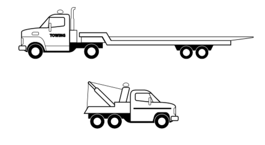 clip art clipart svg openclipart black white car transportation 交通 vehicle towing haul camion tow pull wrecker 剪贴画 黑色 白色 小汽车 汽车 运输