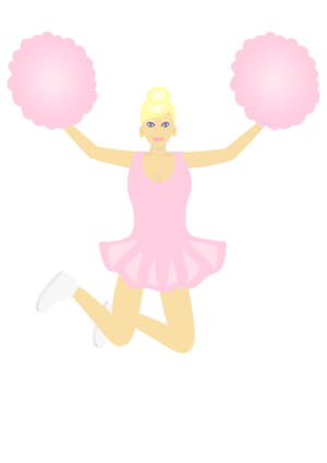 clip art clipart svg openclipart color white dancing woman female 运动 女孩 pink socks skirt jumping mini team cheerleader jump spirit beauty cheeky 剪贴画 颜色 女人 女性 白色 粉红 粉红色