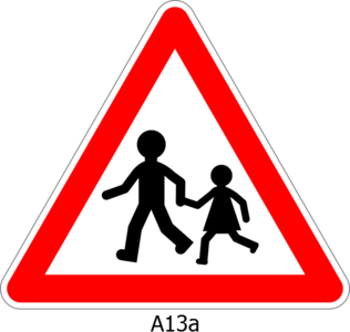 clip art clipart svg openclipart red black white vehicle road sign warning danger triangle roadsign crossing caution pedestrians regulation 剪贴画 标志 黑色 白色 红色 路标 公路 马路 道路 危险 警告 三角形