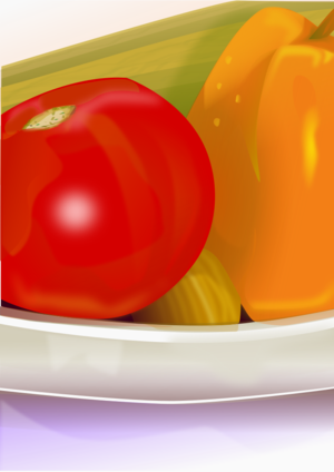 clip art clipart svg openclipart red color 食物 part orange photorealistic plate bowl vegetables tomato eat peper 剪贴画 颜色 红色 橙色 吃的
