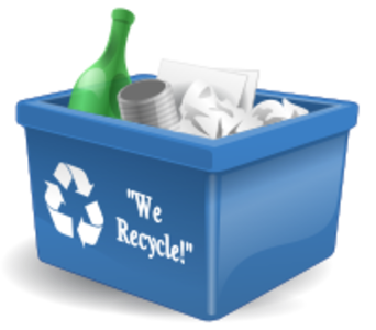 clip art clipart svg openclipart color blue box container can photorealistic full recycle trash waste bin items recycling bin 剪贴画 颜色 蓝色 容器