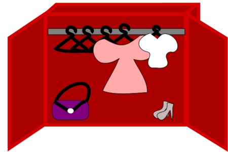 clip art clipart svg openclipart color woman lady cartoon female bag shoes dress clothes shirt wardrobe furniture ladies closet cloth woman's hanger hangers 剪贴画 颜色 卡通 女人 女性 女士 衣服