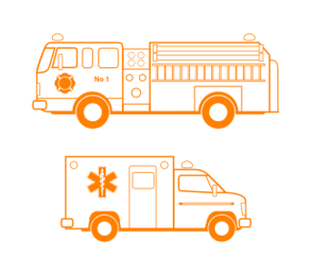 clip art clipart svg openclipart transportation 交通 help ambulance van orange aid rescue ems 剪贴画 运输 橙色