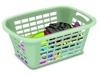 clip art clipart svg openclipart green color basket plastic clothes shirt t-shirt dirty laundry 剪贴画 颜色 绿色 草绿 衣服