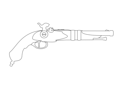 clip art clipart svg openclipart black line art white tool gun weapon pistol firearm antique handgun firing muzzleloading 剪贴画 线描 线条画 黑色 白色 工具