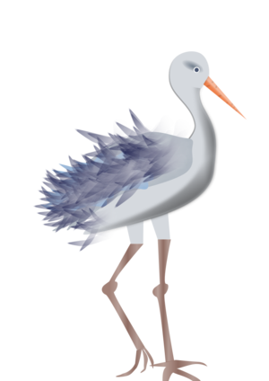 clip art clipart svg openclipart color 动物 bird walking walk stork 剪贴画 颜色 鸟