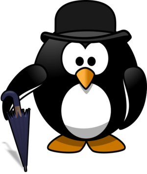 clip art clipart svg openclipart 动物 cartoon penguin hat comic tux umbrella holding hold top hat gentleman noble aristocrat gent polite 帽子 剪贴画 卡通