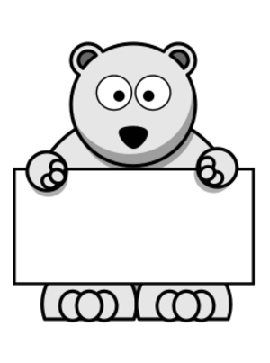 clip art clipart svg openclipart color 动物 white 图标 sign symbol arctic polar board announcement north signboard holding pole teddy hold polar bear 剪贴画 颜色 符号 标志 白色