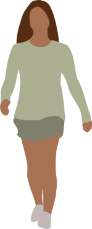 clip art clipart svg openclipart brown green color silhouette woman 人物 female person women 女孩 walking front skirt faceless walk shorts 剪贴画 颜色 剪影 绿色 草绿 女人 女性 人类
