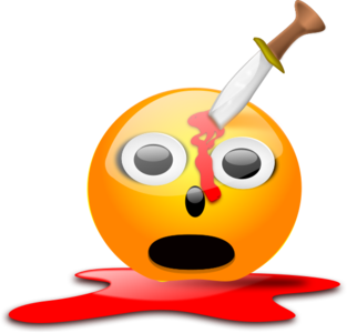 clip art clipart svg openclipart red color yellow 图标 halloween blood wounded smiley avatar knife webicon festival bleeding emoticon october 31 stab stabbed pool of blood 剪贴画 颜色 红色 黄色 万圣节 头像