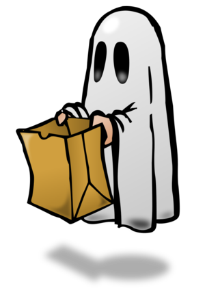 clip art clipart svg openclipart brown color line art halloween paper bag shadow scary floating spooky ghost float scared 剪贴画 颜色 线描 线条画 万圣节 阴影 恐怖