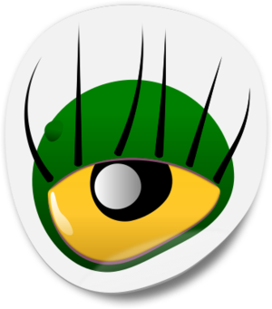 clip art clipart svg openclipart green black color yellow cartoon colour label eye sticker monster long eyelashes 剪贴画 颜色 卡通 绿色 草绿 黑色 黄色 彩色 标签
