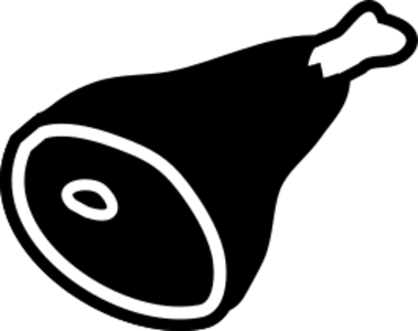 clip art clipart image svg openclipart black 食物 white 图标 sign symbol smoking cut product ham meat pork eat raw leg swine cured foodstuff curing salting cut of pork slice of ham 剪贴画 符号 标志 黑色 白色 吃的