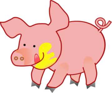 clip art clipart svg openclipart small color 食物 yellow 动物 mammal happy farm pink pig fat eating eat large butter feed 剪贴画 颜色 黄色 粉红 粉红色 吃的 哺乳类动物 大型的