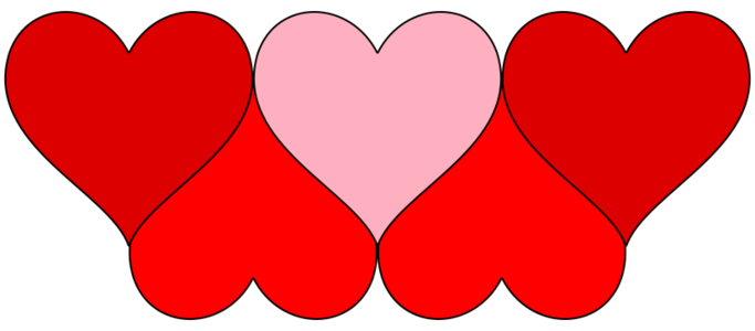 clip art clipart svg openclipart red 爱情 decoration valentine heart hearts pink six 剪贴画 装饰 红色 情人节 心形 心脏 粉红 粉红色