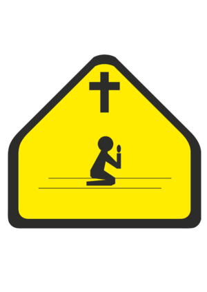 clip art clipart svg openclipart black yellow 图标 cross sign symbol christian prayer faith area zone information 剪贴画 符号 标志 黑色 黄色