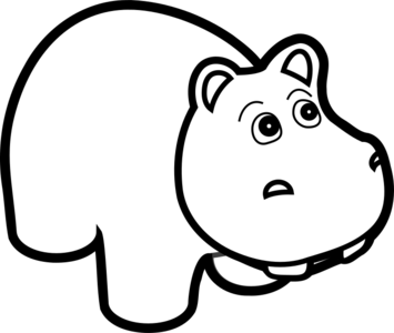 clip art clipart svg openclipart black 动物 line art white cartoon mammal hippo zoo hippopotamus hippopotame 剪贴画 卡通 线描 线条画 黑色 白色 哺乳类动物