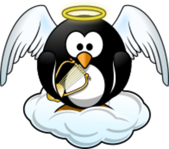 clip art clipart svg openclipart color 动物 bird fly wings harp lyre penguin angel religion tux cloud heaven 剪贴画 颜色 宗教 鸟 飞行