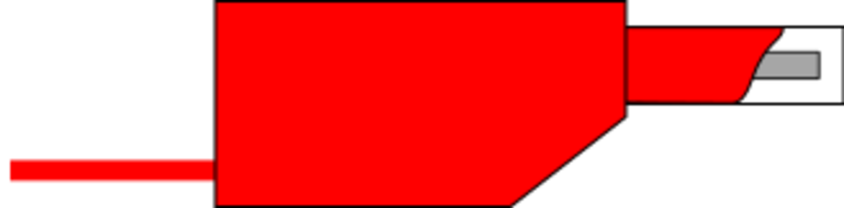 clip art clipart svg openclipart red computer electronic plug digital plastic electric jack banana lead retractable shroud shrouded 4mm milimetre soldered 剪贴画 计算机 电脑 红色 数字化