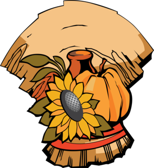 clip art clipart svg openclipart brown yellow autumn pumpkin farm banner fall harvest bouquet sunflower hay 剪贴画 黄色 秋天 秋季 横幅