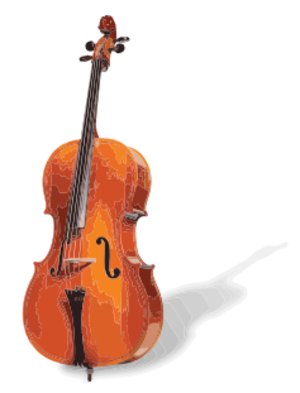 clip art clipart svg openclipart color 音乐 play instrument orchestra cello violin 图标 photorealistic wood playing 剪贴画 颜色 乐器 木制品 木材 木头