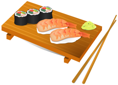 clip art clipart svg openclipart color 食物 fish asia japanese dish plate fast food serve japan sushi eat meal chopsticks rice maki sushi surimi wasabi 剪贴画 颜色 日本 吃的 日本人