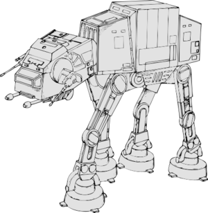 clip art clipart svg openclipart color grayscale vehicle gray fantasy science fiction american usa star wars weapon imperial walkers atat at-at mechanical legs saga 剪贴画 颜色 去色 灰色 美国