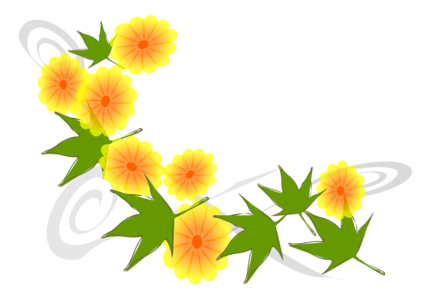 clip art clipart svg 花朵 nature plant public domain yellow blossom leaf decoration floral pattern leaves japanese 剪贴画 装饰 黄色 植物 花样 日本 日本人 树叶 叶子
