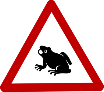 clip art clipart svg openclipart color nature 动物 sign frog traffic amphibian roadsign caution traingle 剪贴画 颜色 标志 路标 警告