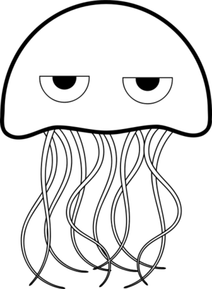 clip art clipart svg openclipart coloring book fish sea ocean black & white line drawing jellyfish creature sting capture jelly 剪贴画 海洋