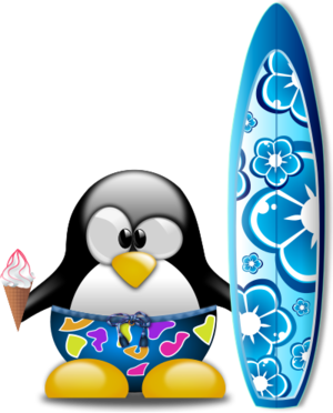 clip art clipart svg openclipart colorful color blue mascot water penguin ocean beach summer 运动 sports clothing vacation holiday surf wind tux linux hawaii sail sailing swimming shorts ice cream swimsuit surfing icecream pinguino 剪贴画 颜色 假日 节日 假期 蓝色 夏天 夏季 夏日 海洋 彩色 水 多彩 衣服
