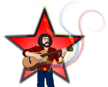 clip art clipart svg openclipart red musician guitar 人物 player star political sing singer poet activist venezuela bandera 剪贴画 红色 星星