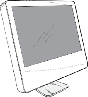 clip art clipart svg openclipart computer pc grayscale display apple hardware monitor screen flat flatscreen peripheral imac 剪贴画 计算机 电脑 去色 屏幕 显示屏 硬件
