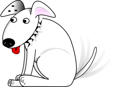clip art clipart svg openclipart grey color 动物 white cartoon dog sitting waiting ears paws owner bullterrier bulli 剪贴画 颜色 卡通 白色 灰色 狗