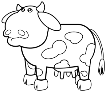 clip art clipart svg openclipart black 动物 line art drawing white cow cartoon mammal colouring book farm milk bull dairy bovine milking 剪贴画 卡通 线描 线条画 黑色 白色 哺乳类动物