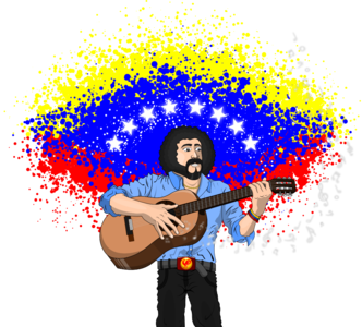 clip art clipart svg openclipart colorful color musician guitar 人物 player political sing singer poet activist venezuela bandera 剪贴画 颜色 彩色 多彩