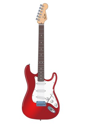 clip art clipart svg openclipart red 音乐 classic play pop rock string white guitar photorealistic electric electrical 剪贴画 白色 红色